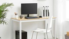 Birou, Vasagle, Lemn-Alb, 120x60x76 cm