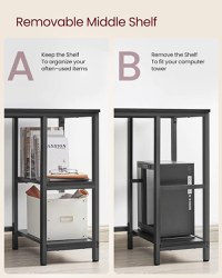 Birou, Vasagle, Negru, 138x138x76 cm - 6