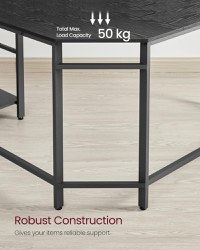 Birou, Vasagle, Negru, 138x138x76 cm - 8