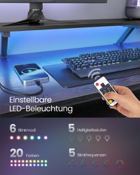 Birou Vasagle Negru 150x120x89 cm - 3