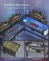 Birou Vasagle Negru 150x120x89 cm - 7