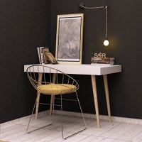 Birou Veronika Alb 100x74x60 cm - 2