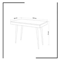 Birou Veronika Alb 100x74x60 cm - 4