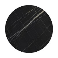 Blat de masa, Relian, Rotund, Negru, 69x69x1.2 cm - 1