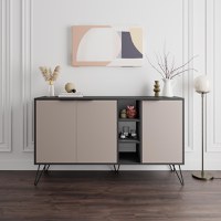 Bufet Clara, Pako World, Antracit, 142x35x82 cm - 2