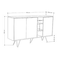 Bufet Clara, Pako World, Antracit, 142x35x82 cm - 4
