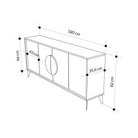 Bufet Clara, Pako World, Maro, 142x35x82 cm - 5