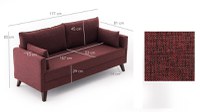 Canapea 2 locuri Bella Rosu 177x85x81 cm - 7