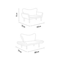 Canapea 2 locuri extensibila Chatto Maro deschis - 7