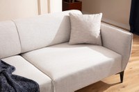 Canapea 3 locuri Belissimo Bej 220x67x95 cm - 5