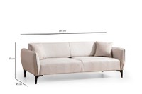 Canapea 3 locuri Belissimo Bej 220x67x95 cm - 8