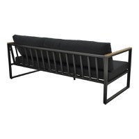 Canapea 3 locuri de gradina, Aurelio, Negru, 192x74x63 cm - 3