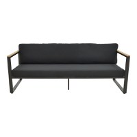 Canapea 3 locuri de gradina, Aurelio, Negru, 192x74x63 cm - 4