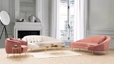 Canapea 3 locuri Eses Roz 255x120x85 cm