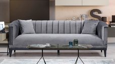 Canapea 3 locuri Trendy Gri inchis 225x79x89 cm
