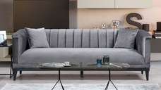 Canapea 3 locuri Trendy Gri inchis 225x79x89 cm