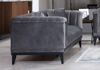 Canapea 3 locuri Trendy Gri inchis 225x79x89 cm - 2