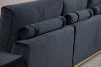 Canapea 4 locuri Line, Negru Auriu - 3