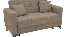 Canapea cu 2 locuri cu spatiu de depozitare Modesto Pako World Maro deschis 155x85x80 cm
