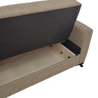 Canapea cu 2 locuri cu spatiu de depozitare Modesto Pako World Maro deschis 155x85x80 cm - 3