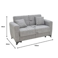 Canapea cu 2 locuri cu spatiu de depozitare Modesto Pako World Maro deschis 155x85x80 cm - 4
