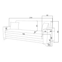Canapea cu 2 locuri cu spatiu de depozitare Vox 2 Pako World Gri deschis 154x82x83 cm - 7
