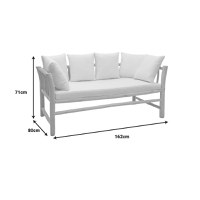 Canapea cu 2 locuri pentru gradina de gradina Dranjere Boho Pako World Natural 167x80x71 cm - 5