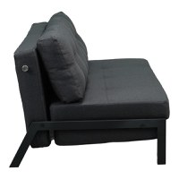 Canapea extensibila 2 locuri, Fancy, Gri inchis, 150x92x77 cm - 5