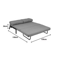 Canapea extensibila 2 locuri, Fancy, Gri inchis, 150x92x77 cm - 11