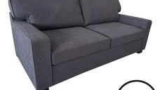 Canapea extensibila 2 locuri Polaris, Pako World, Gri inchis, 181x91x83 cm