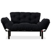 Canapea extensibila 2 locuri PWF-0018 cu stofa de culoare neagra 155x73x85cm - 1