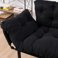 Canapea extensibila 2 locuri PWF-0018 cu stofa de culoare neagra 155x73x85cm - 7