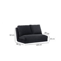 Canapea Extensibila, 2 Locuri Taida Black - 3