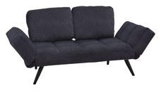 Canapea extensibila 3 locuri, Pako World, Jackie, Antracit-Negru, 190x78x75 cm