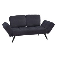 Canapea extensibila 3 locuri, Pako World, Jackie, Antracit-Negru, 190x78x75 cm - 1