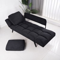 Canapea extensibila 3 locuri, Pako World, Jackie, Antracit-Negru, 190x78x75 cm - 2