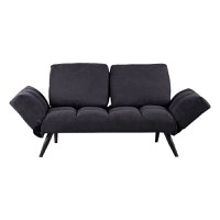 Canapea extensibila 3 locuri, Pako World, Jackie, Antracit-Negru, 190x78x75 cm - 3