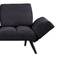 Canapea extensibila 3 locuri, Pako World, Jackie, Antracit-Negru, 190x78x75 cm - 4