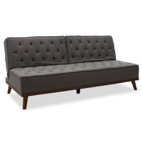 Canapea extensibila Marco material textil gri 180x80x80cm - 1