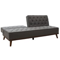 Canapea extensibila Marco material textil gri 180x80x80cm - 2