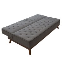 Canapea extensibila Marco material textil gri 180x80x80cm - 4