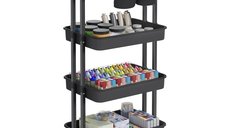 Carucior depozitare, Pataye, Negru, 42.5x35.7x115 cm
