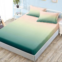 Cearsaf de pat cu elastic si 2 fete de perna Junne Rainbow V3 180x200 cm (Finet) - 1