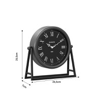 Ceas de perete Clocky metal auriu si mdf negru 26.5x7x26.5 cm - 3