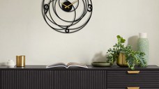 Ceas de perete decorativ din metal Big Negru 49x49 cm