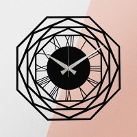 Ceas de perete decorativ din metal Enzoclock Negru 48x48 cm - 5