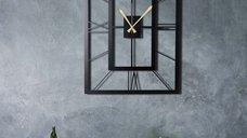 Ceas de perete decorativ din metal November Negru 70x49 cm