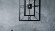 Ceas de perete decorativ din metal November Negru 70x49 cm