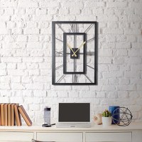 Ceas de perete decorativ din metal November Negru 70x49 cm - 3