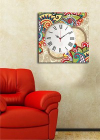 Ceas de perete decorativ din pânză 4545CS Multicolor 45x45x3 cm - 1